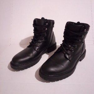 Abound Men's Brandon Lug Sole Lace-Up Combat Boot Black Size US 9.5 M Work boot
